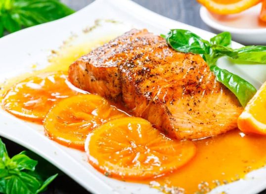 salmon with orange glaze