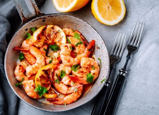 scampi with lemon butter sauce