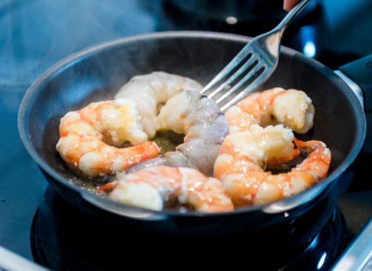 scampi with roasted red potatoes