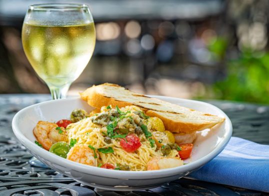 scampi with tomatoes and capers