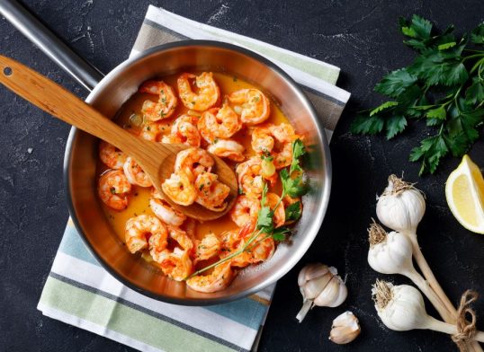 scampi with white wine sauce