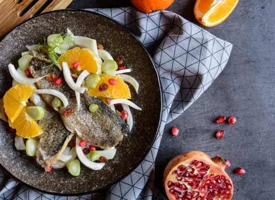 sea bream with fennel and orange salad