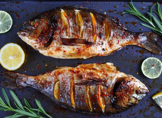 sea bream with lemon and parsley