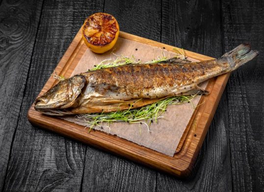 smoked mullet with thai basil ginger sauce