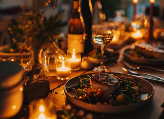 001 cozy dinner table homemade fish dish 0 0