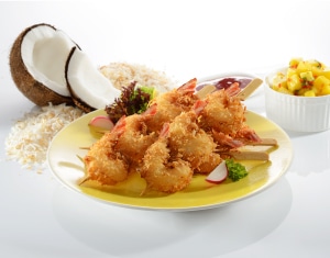 Coconut Coated Prawn Skewers