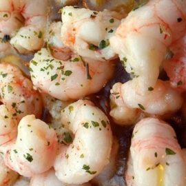 garlic coated prawns