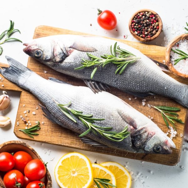 whole sea bass