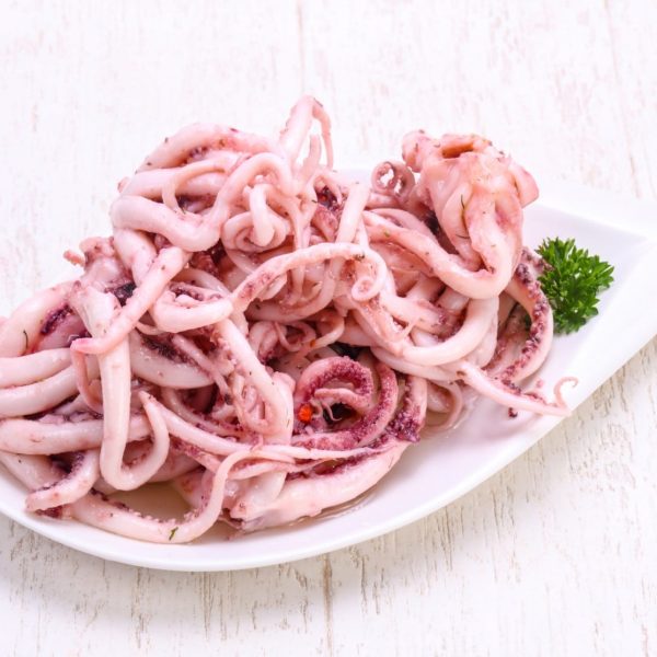 plate of giant squid tentacles
